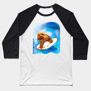 Cavapoo surfing puppy dog   - cavalier king charles spaniel poodle, puppy love Baseball T-Shirt